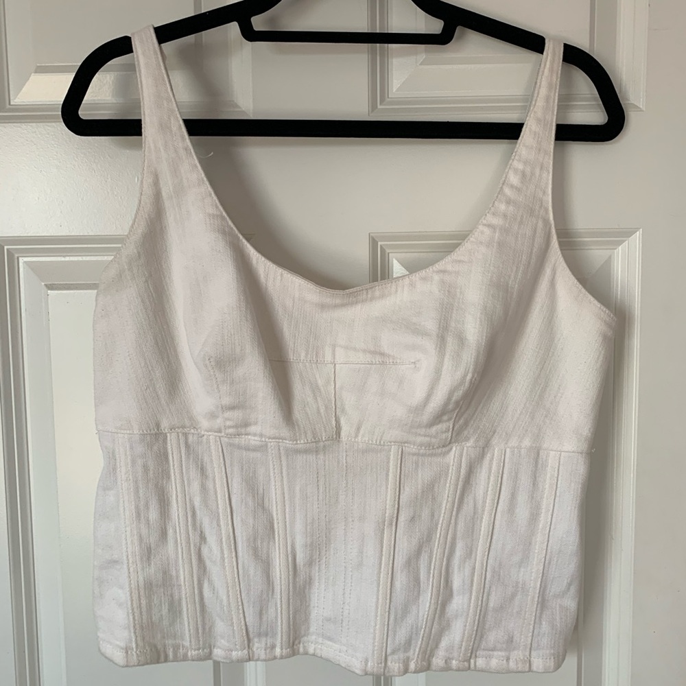 Anthropologie - White denim tank top